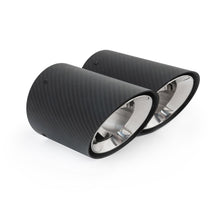 Load image into Gallery viewer, BMW G-Series Carbon Fibre M Performance Tips - OEM Style Larger 4&quot; Slip-on Replacement Tailpipes
