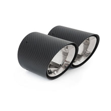 Load image into Gallery viewer, BMW M135i xDrive (F40) OEM Style M Performance Tips - Carbon Fibre Larger 4.5&quot; Slip-on Replacement Tailpipes
