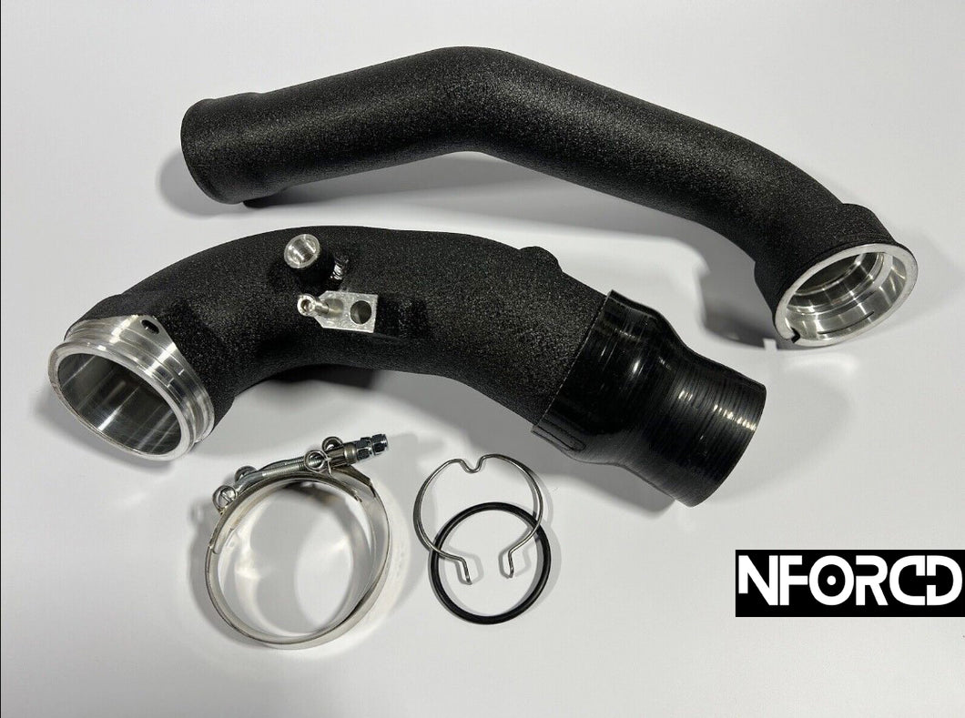 BMW M240i/M340i/M440i Z4 M40i B58 Charge Pipe Kit (2019+) G-Chassis G42 G20 G22 G29 - MTC Motorsport Aluminium Black, Meth Ports, Direct Fit Chargepipe Upgrade