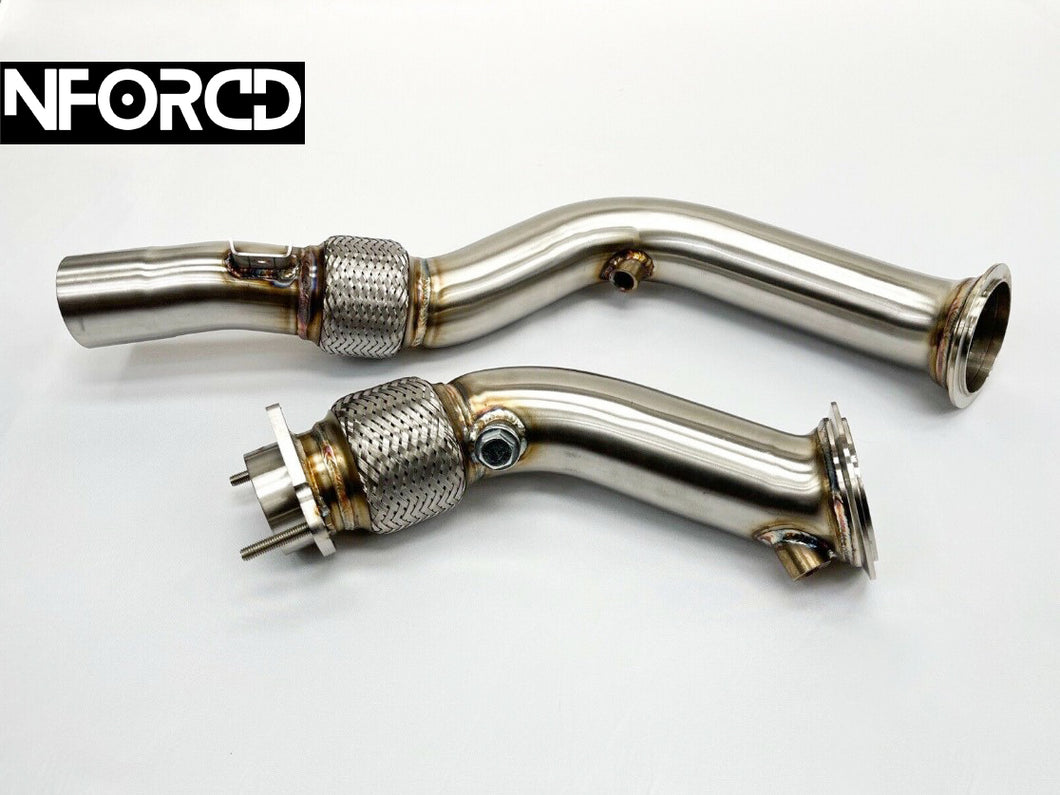 BMW M3 M4 M2 Competition S55 Decat Downpipes 3 Inch Flexi T304 Stainless Catless F80 F82 F87 | TIG Welded Mandrel Bent Performance Upgrade