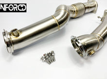 Load image into Gallery viewer, BMW M3/M4 G80 G82 S58 3-inch Decat Downpipes with Flexi - T304 Stainless, TIG Welded | Catless Performance Exhaust Upgrade
