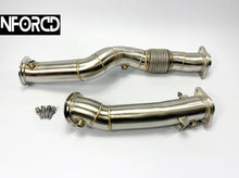 Load image into Gallery viewer, BMW M3/M4 G80 G82 S58 3-inch Decat Downpipes with Flexi - T304 Stainless, TIG Welded | Catless Performance Exhaust Upgrade

