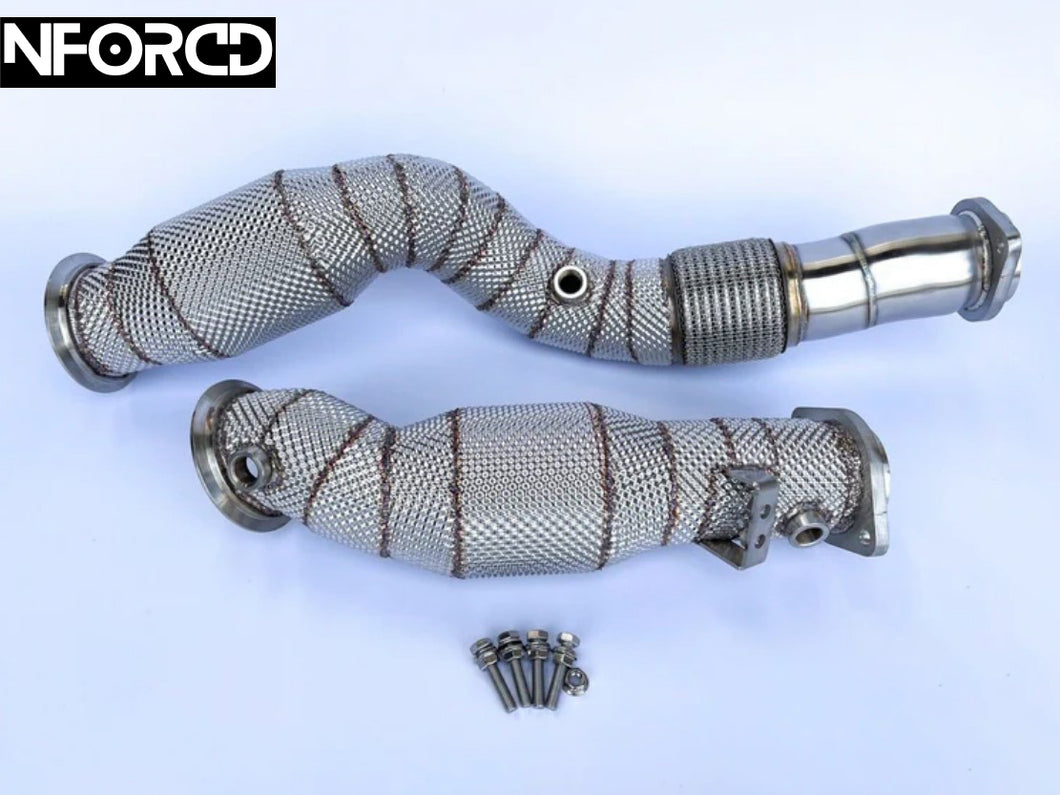 BMW M3/M4 G80 G82 G8X S58 200 Cell High-Flow Sports Cat Downpipes | T304 Stainless, TIG Welded, Heat Shield | 2021-On