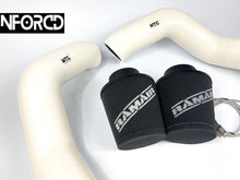 Load image into Gallery viewer, BMW M5 F90/M5 Competition &amp; M8 Competition F91 F92 F93 Cold Air Intake Induction Kit - 90mm 6-Ply Fluoro-Lined Silicone Intake Hoses with RamAir Filters (Front Grille Mounted) 2018-2022 S63
