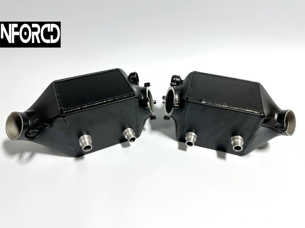 BMW M5/M6 Twin Charge Air Coolers with AN Methanol Injection Fittings | Alloy Chargecooler/Intercooler Upgrade | F10 F12 F13 F06 (2012-2017) | S63 S63N S63TU
