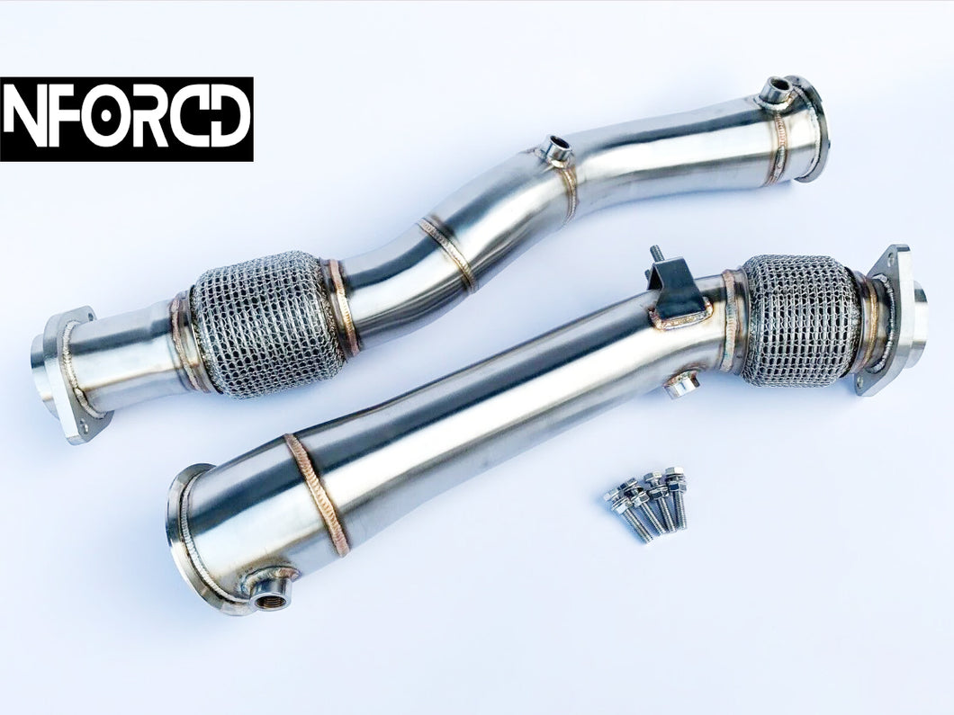 BMW X3M/X4M Competition Decat Downpipes – F97 F98 S58 Catless Downpipe Upgrade, SS304 Stainless, TIG Welded, 2019+ | MTC Motorsport