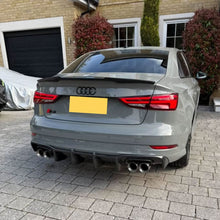 Load image into Gallery viewer, Big Fin Style Carbon Fibre Rear Diffuser for Audi A3 S Line Saloon S3 17-19
