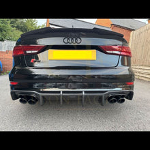 Load image into Gallery viewer, Big Fin Style Carbon Fibre Rear Diffuser for Audi A3 S Line Saloon S3 17-19
