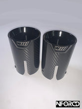 Load image into Gallery viewer, Pair of Black BMW Exhaust tips for BMW&#39;s with a twin exit
