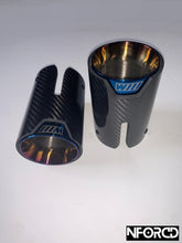 Load image into Gallery viewer, Pair of Blue BMW Exhaust tips for BMW&#39;s with a twin exit
