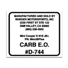 Load image into Gallery viewer, Replacement CARB Sticker
