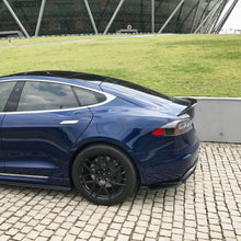 Load image into Gallery viewer, Carbon Fibre Rear Diffuser Extensions for Tesla Model S 70D 16-17
