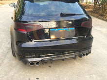 Load image into Gallery viewer, Carbon Fibre Rear Diffuser (Quad Exhaust) for Audi A3 Hatchback S Line &amp; S3 13-15
