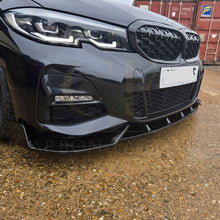 Load image into Gallery viewer, Competition Style Gloss Black Front Splitter for BMW 3 Series G20 G21 Pre-LCI 19-22
