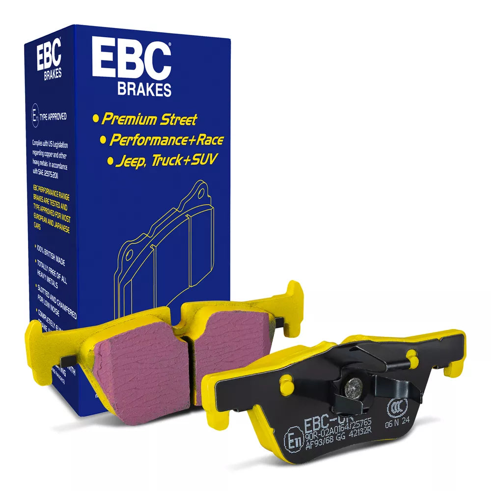 EBC Brakes Yellowstuff Street & Track Rear Brake Pads DP42132R for BMW 1 2 3 4 Series F20 F21 F22 F23 F30 F31 F32 F33 F36 & X3 F25 (ATE Rear Caliper Only) inc 228i 230i 320i 330i 330e 420i 430i X3 28i xDrive
