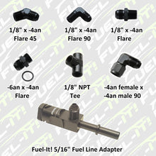 Load image into Gallery viewer, Fuel-It! Charge Pipe Injection Accessories, CPI Auxiliary Injector Fittings, Adapters &amp; Wiring Harness, -4AN, 1/8 NPT
