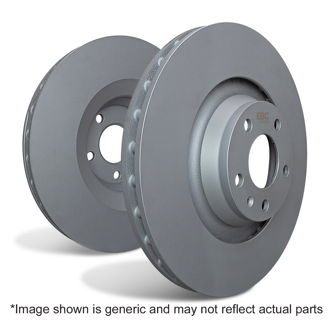 EBC Premium OE Front Brake Discs (Rotors) for BMW 5 Series E60/E61 & 6 Series E63/E64 (ATE Front Calipers Only) - 520i, 523i, 525i, 630i - Thermic Black Coated G3000 - D1246