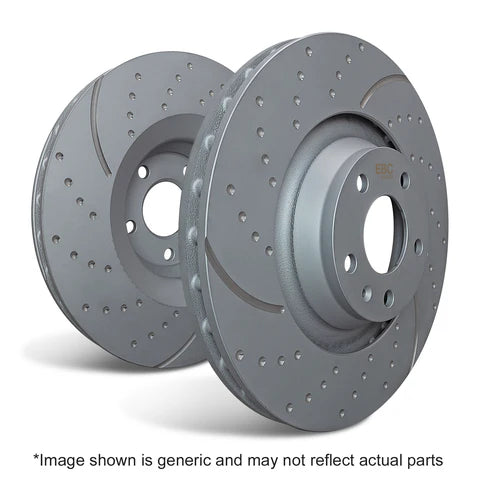 EBC GD1246 Sport Slotted & Dimpled Front Brake Discs (Pair) for BMW E60 E61 E63 E64 5/6 Series - ATE Caliper - Fits 520i 523i 525i 630i