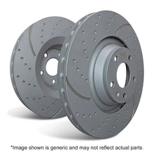 Load image into Gallery viewer, EBC GD2150 349mm Slotted &amp; Dimpled Grooved Sport Front Brake Discs - Akebono Caliper - Fits Audi A4 A5 A6 A7 A8 D4, S4 S5 (B9), Q5 Q7; Porsche Macan 95B/9B5; Volkswagen Touareg - Thermic Black Coated
