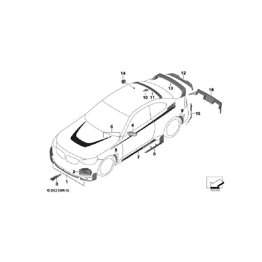Genuine BMW 51625A63C65 G87 M2 M Performance Carbon Rear Spoiler Wing