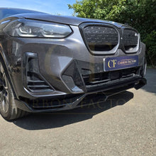 Load image into Gallery viewer, V Style Gloss Black Front Splitter for BMW G01 X3 IX3 G02 X4 LCI 22-24

