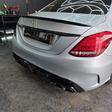 Load image into Gallery viewer, Brabus Style Gloss Black Rear Diffuser &amp; Exhaust Tips for Mercedes Benz W205 C Class &amp; C63 Saloon 15-21
