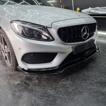 Load image into Gallery viewer, J Style Gloss Black Front Splitter for Mercedes Benz W205 C Class 15-18
