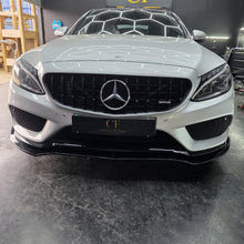 Load image into Gallery viewer, J Style Gloss Black Front Splitter for Mercedes Benz W205 C Class 15-18
