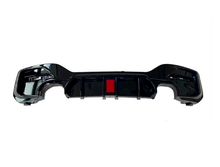 Load image into Gallery viewer, BMW 1 Series F20/F21 LCI Facelift 2015-2019 Rear Bumper Diffuser - Gloss Black Dual-Exit Exhaust with Integrated LED Rain Light
