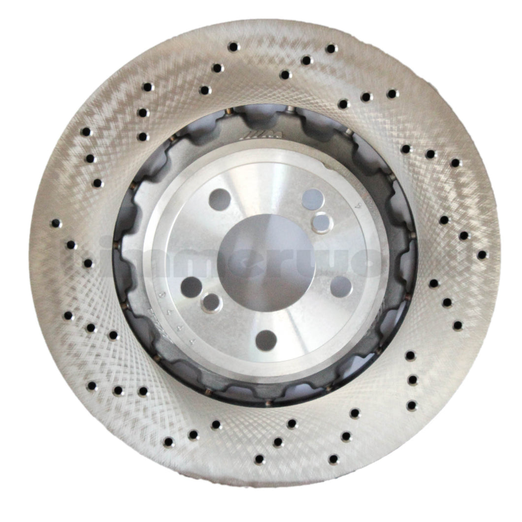 Genuine BMW Rear Right (Offside) 370x24mm Ventilated Brake Disc Rotor - F87 M2/M2 Competition, F80 M3, F82/F83 M4 - OEM 34212284812 - M Sport Blue Caliper