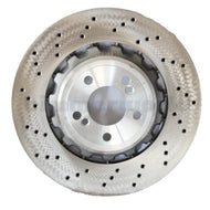 Genuine BMW Rear Right (Offside) 370x24mm Ventilated Brake Disc Rotor - F87 M2/M2 Competition, F80 M3, F82/F83 M4 - OEM 34212284812 - M Sport Blue Caliper