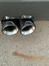 Load image into Gallery viewer, Pair of Blue BMW Exhaust tips for BMW&#39;s with a twin exit
