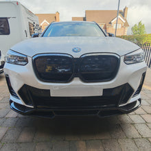 Load image into Gallery viewer, V Style Gloss Black Front Splitter for BMW G01 X3 IX3 G02 X4 LCI 22-24
