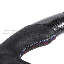 Load image into Gallery viewer, BMW Gxx CARBON FIBRE / LEATHER / LED FLAT BOTTOM CUSTOM STEERING WHEEL
