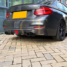 Load image into Gallery viewer, LED Style Carbon Fibre Rear Diffuser for BMW F22 2 Series M Sport 14-21

