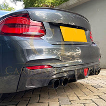 Load image into Gallery viewer, LED Style Carbon Fibre Rear Diffuser for BMW F22 2 Series M Sport 14-21
