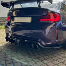 Load image into Gallery viewer, LED Style Carbon Fibre Rear Diffuser for BMW F87 F87C M2 16-21
