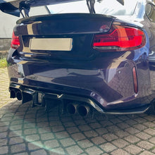 Load image into Gallery viewer, LED Style Carbon Fibre Rear Diffuser for BMW F87 F87C M2 16-21
