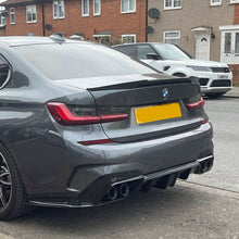 Load image into Gallery viewer, LED Style Gloss Black Rear Diffuser Quad Exhaust for BMW 3 Series G20 G21 Pre-LCI 19-22
