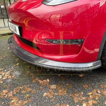 Load image into Gallery viewer, P Style Carbon Fibre Front Splitter for Tesla Model Y 19-23
