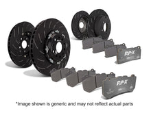 Load image into Gallery viewer, EBC Racing RP-X Race Pad and 2-pc Floating Disc Kit FULL VEHICLE 2pc disc kit &amp; swept groove rear (P2DK031RPX)
