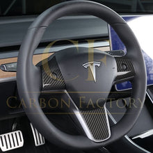 Load image into Gallery viewer, Pre-Preg Carbon Fibre Steering Wheel Trims for Tesla Model 3 &amp; Model Y 17-23
