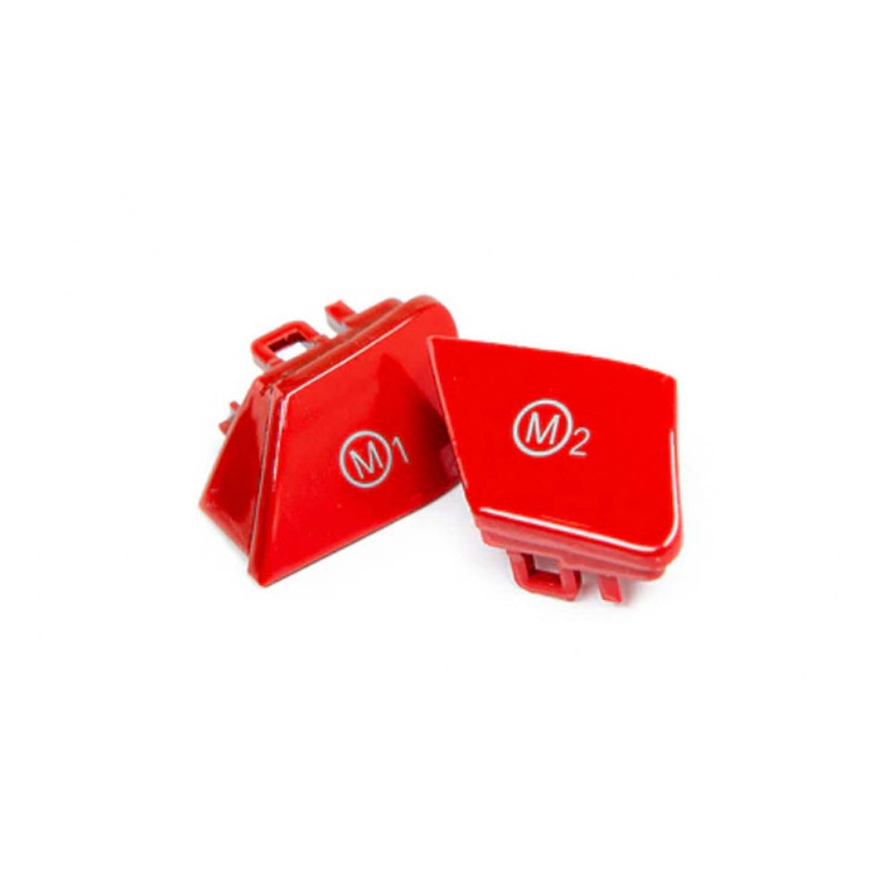 BMW Steering Wheel M Mode Buttons M1 & M2 in Red by SHFT – OEM-Style Replacement/Upgrade Set (fits BMW steering wheels with M1/M2 buttons)