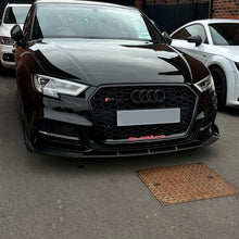 Load image into Gallery viewer, V Style Carbon Fibre Front Splitter for Audi A3 Saloon S Line &amp; S3 16-19
