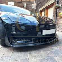 Load image into Gallery viewer, V Style Carbon Fibre Front Splitter for Tesla Model 3 16-23
