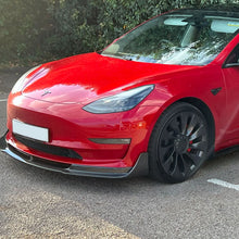 Load image into Gallery viewer, V Style Carbon Fibre Front Splitter for Tesla Model 3 16-23
