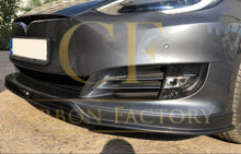 Load image into Gallery viewer, V Style Carbon Fibre Front Splitter for Tesla Model S 16-17
