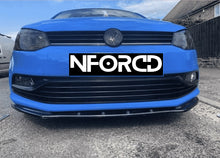 Load image into Gallery viewer, VW Polo Front Splitter Gloss Black ABS Front Lip Spoiler | Front Bumper Splitter | UK Made OEM+ Style | Fixing Bolts Included
