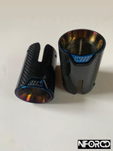 Load image into Gallery viewer, Pair of Blue BMW Exhaust tips for BMW&#39;s with a twin exit
