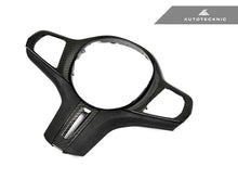 Load image into Gallery viewer, Autotecknic Carbon Fibre &amp; Alcantara Steering Wheel Trim Insert for BMW 4 Series G22 Coupe / G26 Gran Coupe (2020+) - 3K 2x2 Twill OEM-Style Replacement
